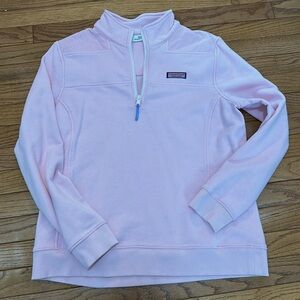 Pink Vineyard Vines Quarter-Zip Pullover - Size Large